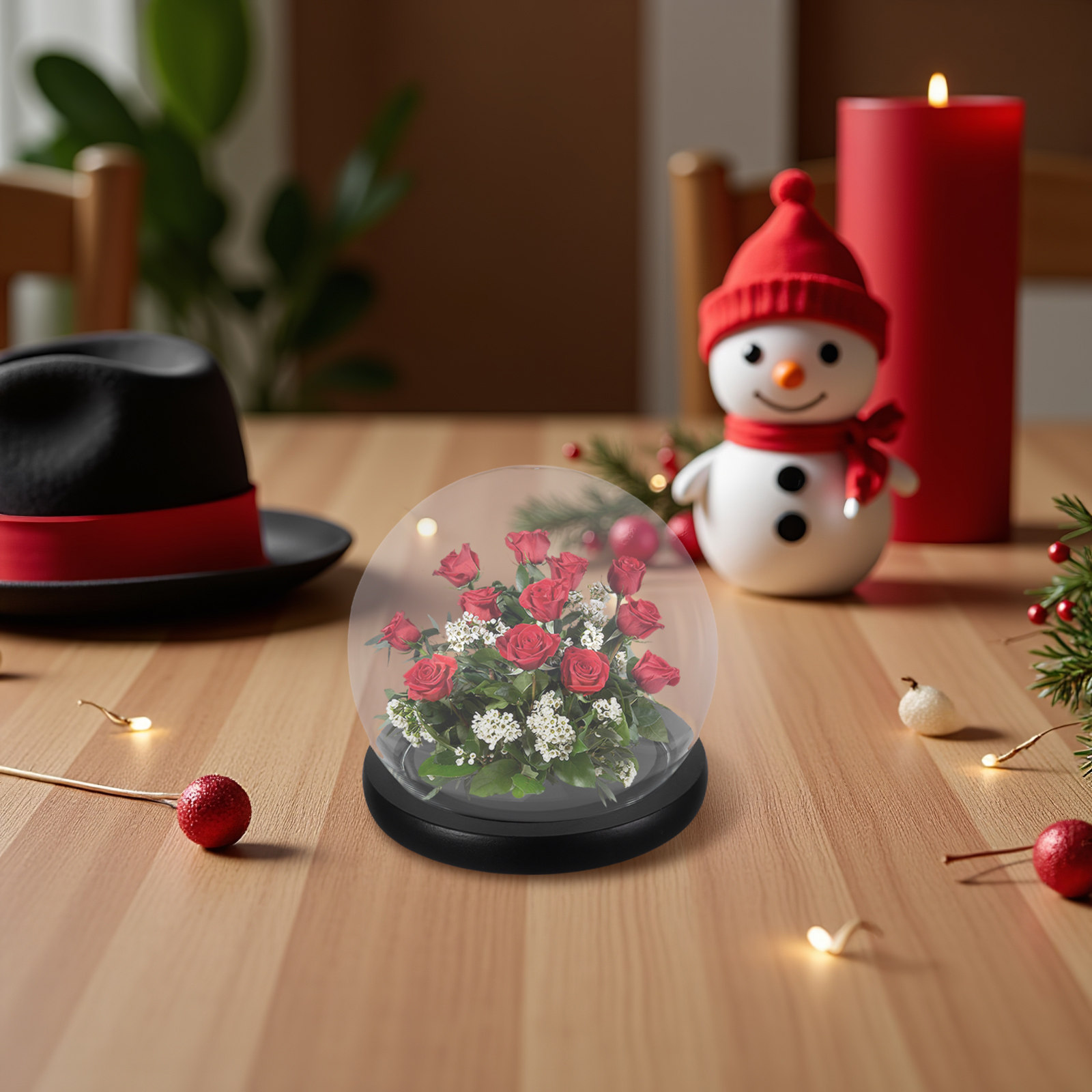 Glass Cloche Dome with Solid W - Plastic Dome Clear ulasan dan harga