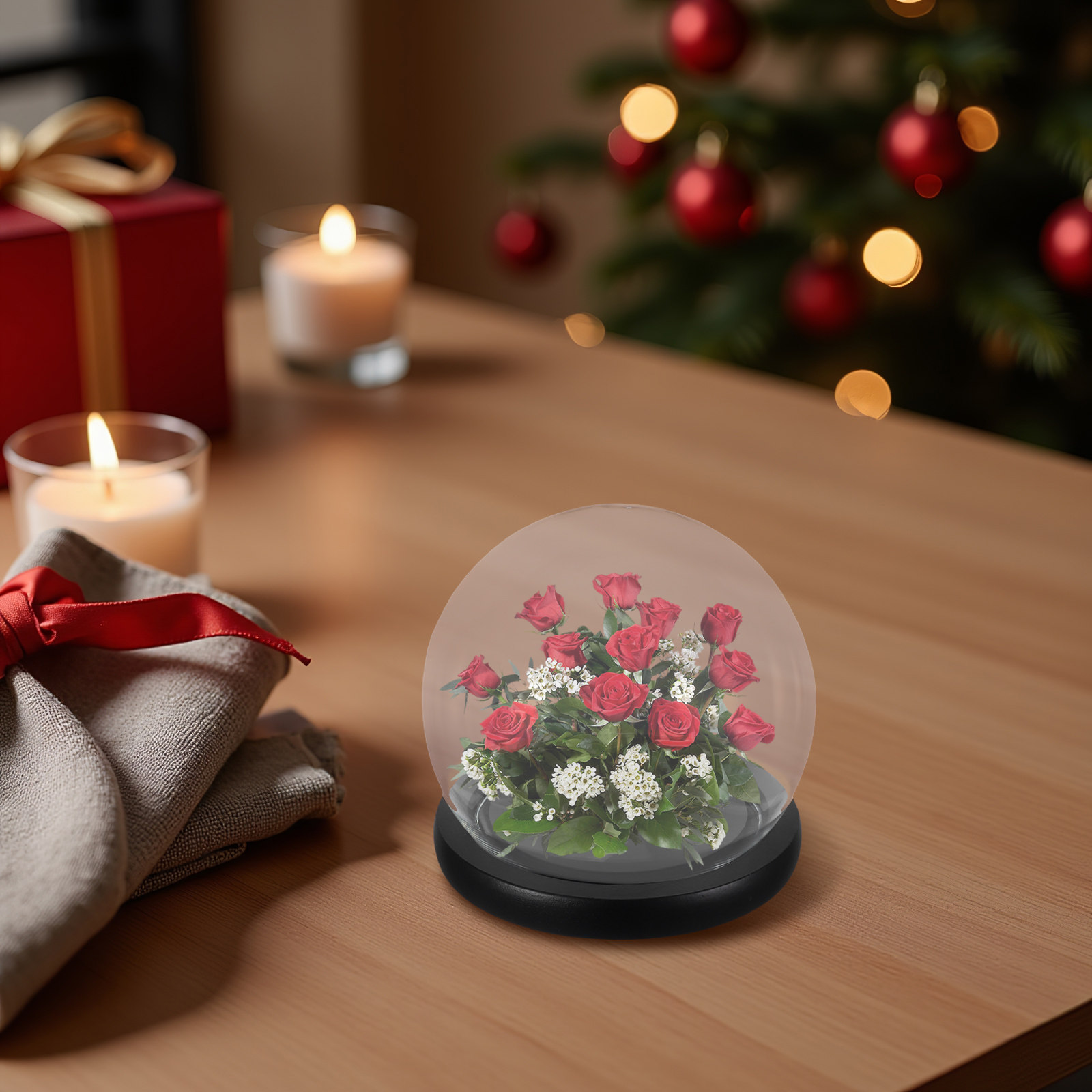 Glass Cloche Dome with Solid W - Plastic Dome Clear ulasan dan harga